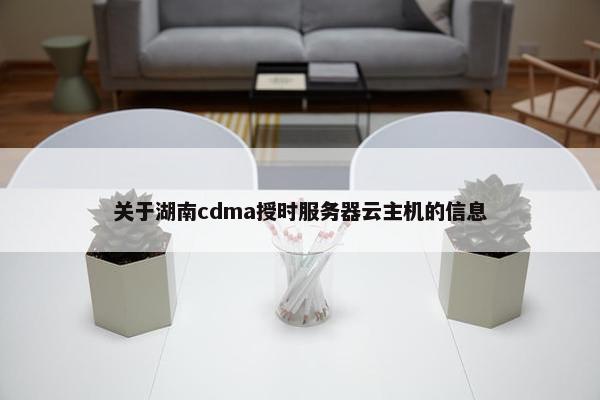 关于湖南cdma授时服务器云主机的信息