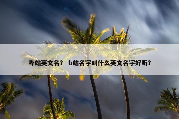 哔站英文名？ b站名字叫什么英文名字好听？