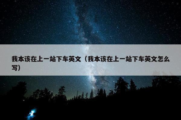 我本该在上一站下车英文（我本该在上一站下车英文怎么写）