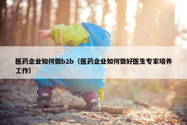 医药企业如何做b2b（医药企业如何做好医生专家培养工作）