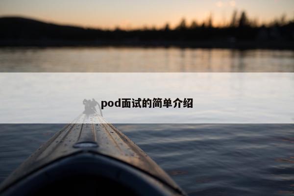 pod面试的简单介绍