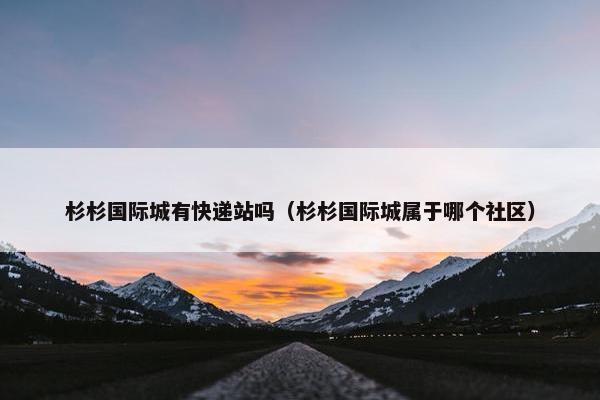 杉杉国际城有快递站吗（杉杉国际城属于哪个社区）