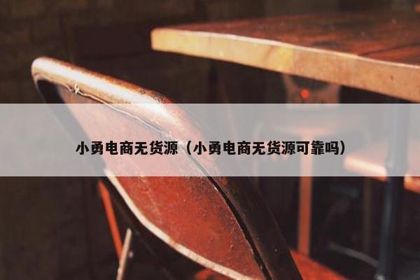 小勇电商无货源（小勇电商无货源可靠吗）