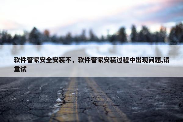 软件管家安全安装不，软件管家安装过程中出现问题,请重试