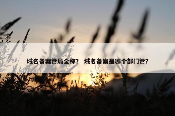 域名备案管局全称？ 域名备案是哪个部门管？