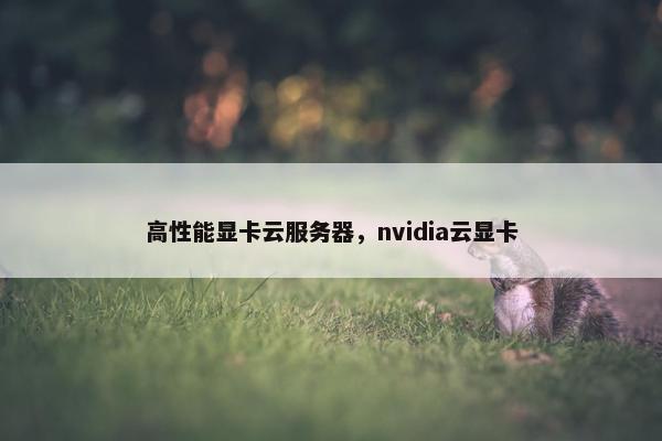 高性能显卡云服务器，nvidia云显卡