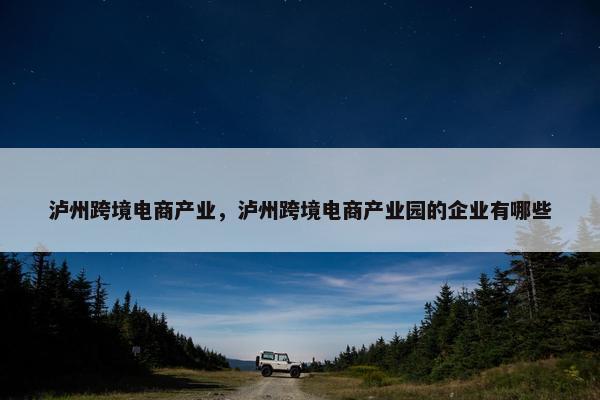 泸州跨境电商产业，泸州跨境电商产业园的企业有哪些