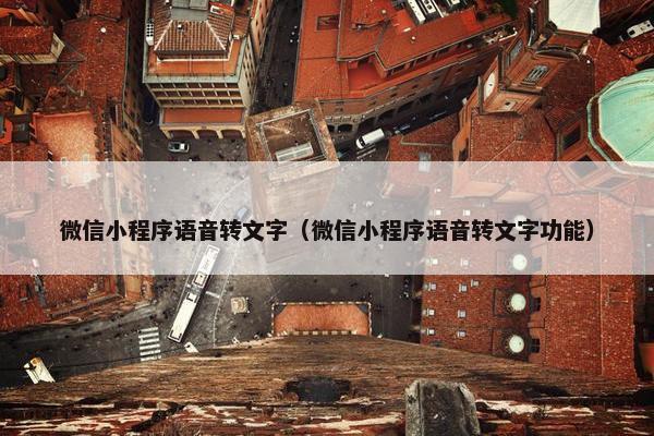 微信小程序语音转文字（微信小程序语音转文字功能）