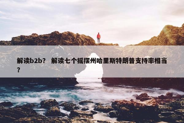 解读b2b？ 解读七个摇摆州哈里斯特朗普支持率相当？
