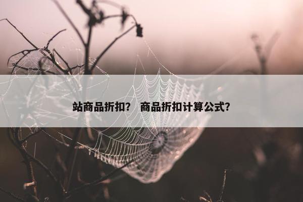 站商品折扣？ 商品折扣计算公式？