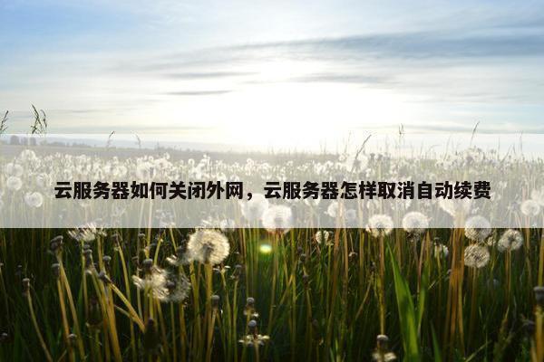 云服务器如何关闭外网，云服务器怎样取消自动续费