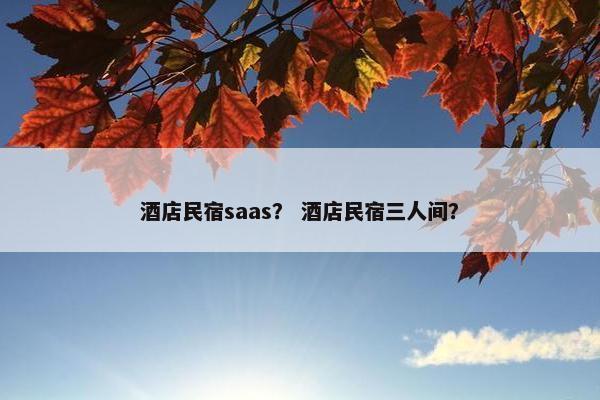 酒店民宿saas？ 酒店民宿三人间？