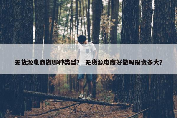 无货源电商做哪种类型？ 无货源电商好做吗投资多大？