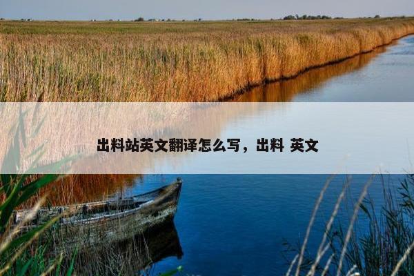 出料站英文翻译怎么写，出料 英文