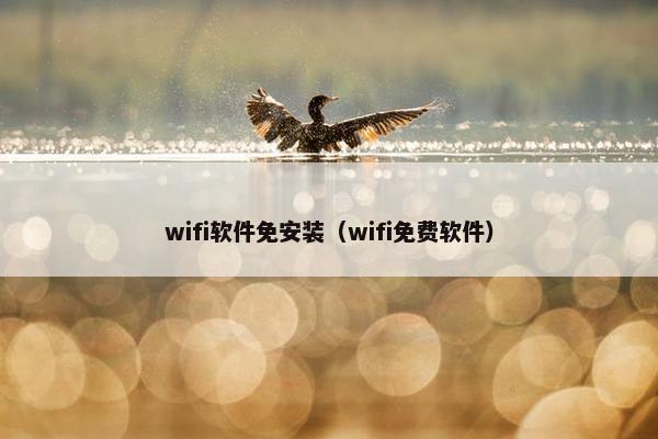 wifi软件免安装（wifi免费软件）