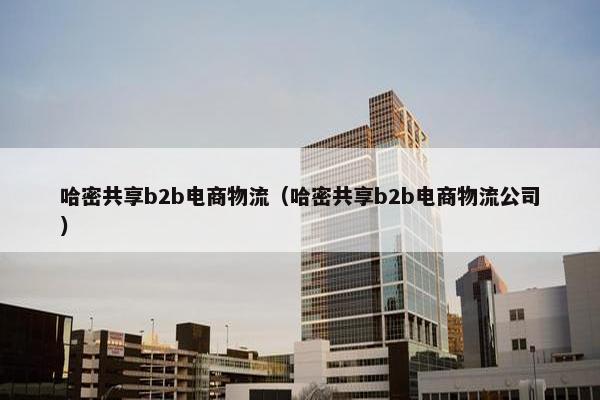 哈密共享b2b电商物流(哈密共享b2b电商物流公司)