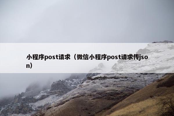 小程序post请求(微信小程序post请求传json)