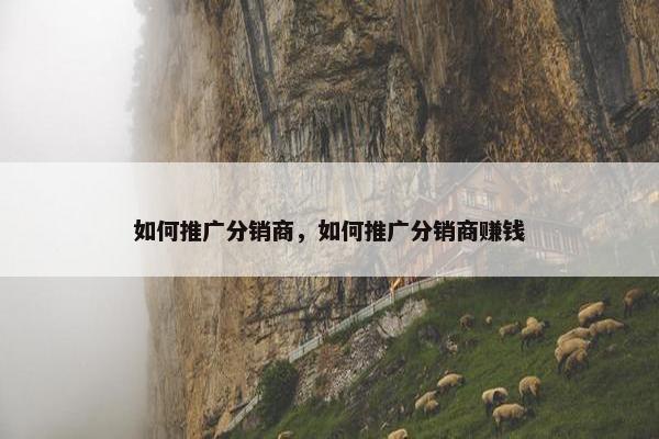 如何推广分销商,如何推广分销商赚钱
