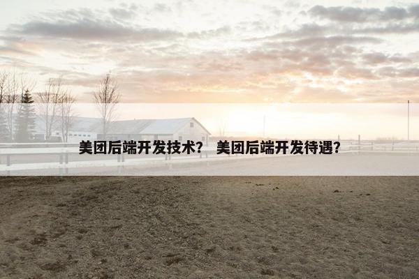 美团后端开发技术? 美团后端开发待遇? 美团后端开发技术? 美团后端开发待遇?