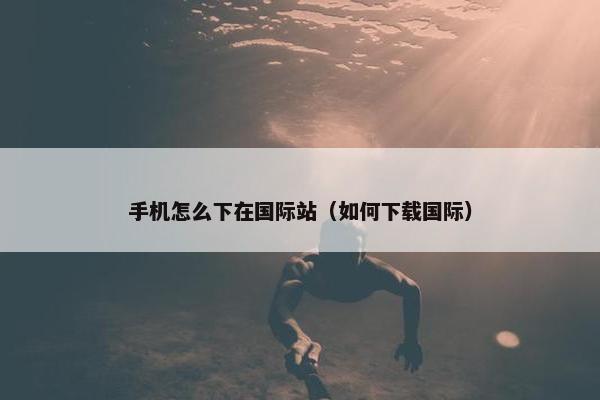 手机怎么下在国际站（如何下载国际）