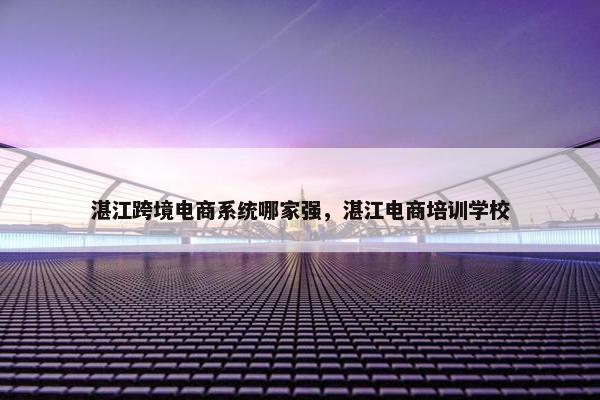 湛江跨境电商系统哪家强,湛江电商培训学校