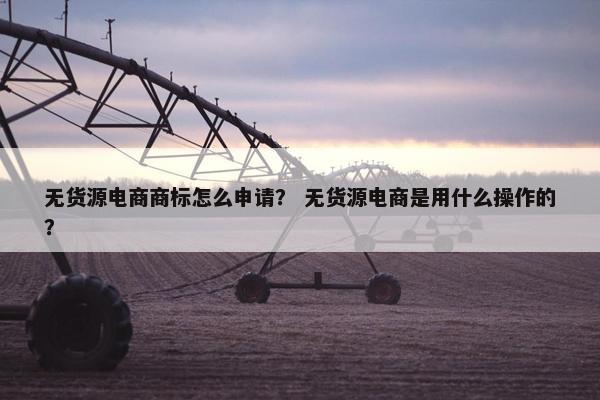 无货源电商商标怎么申请？ 无货源电商是用什么操作的？