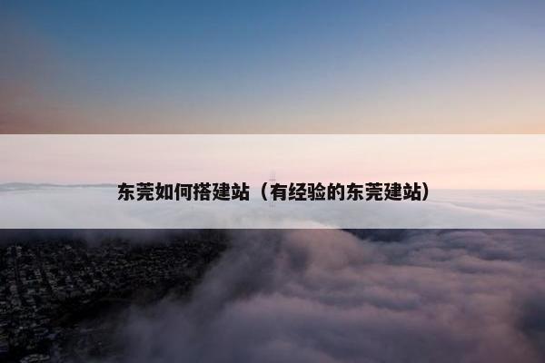 东莞如何搭建站（有经验的东莞建站）