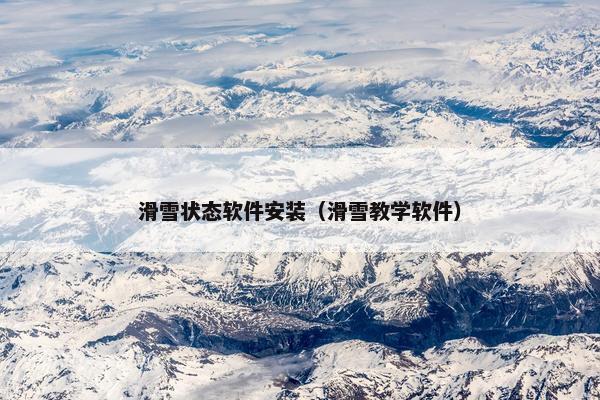 滑雪状态软件安装（滑雪教学软件）