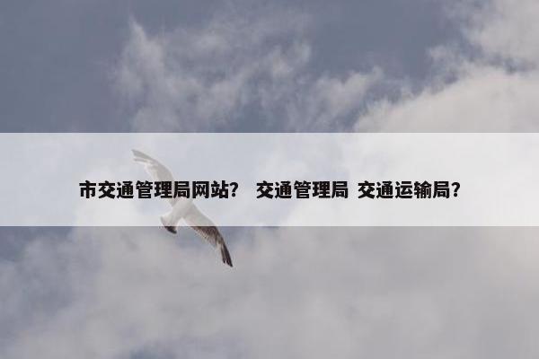 市交通管理局网站？ 交通管理局 交通运输局？