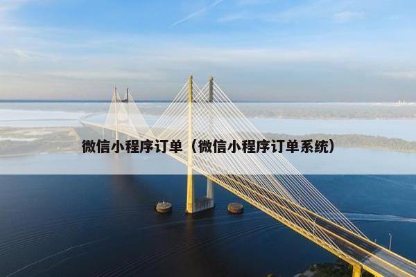 微信小程序订单（微信小程序订单系统）