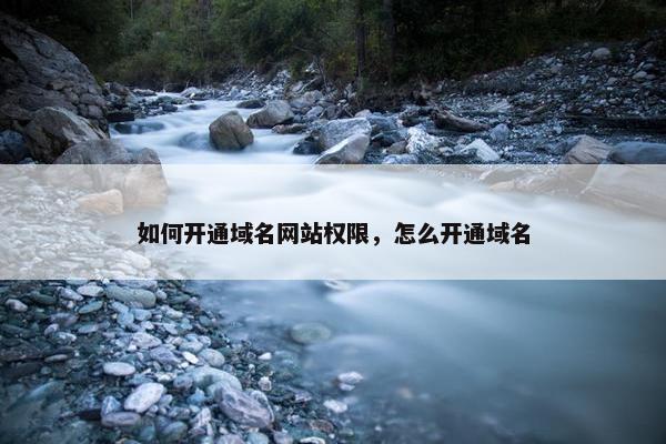 如何开通域名网站权限,怎么开通域名