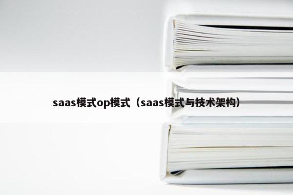 saas模式op模式（saas模式与技术架构）