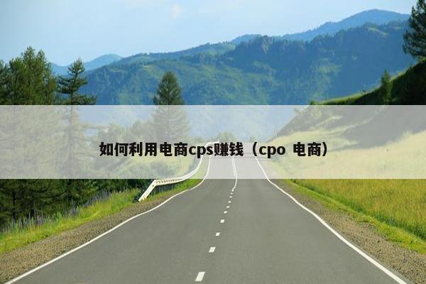 如何利用电商cps赚钱（cpo 电商）