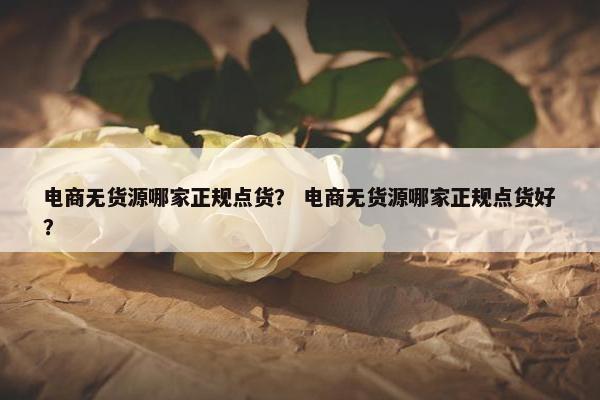 电商无货源哪家正规点货？ 电商无货源哪家正规点货好？