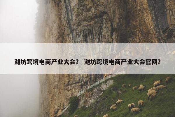 潍坊跨境电商产业大会？ 潍坊跨境电商产业大会官网？