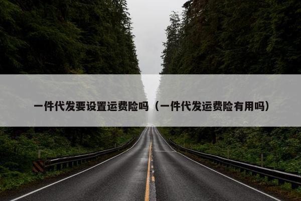 一件代发要设置运费险吗（一件代发运费险有用吗）