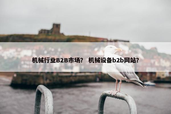 机械行业B2B市场? 机械设备b2b网站?