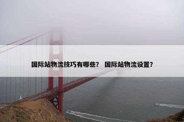 国际站物流技巧有哪些？ 国际站物流设置？