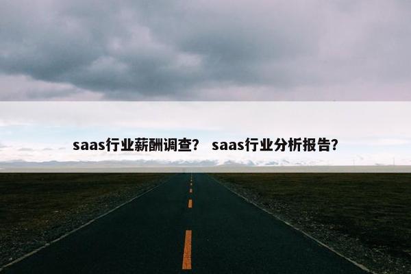 saas行业薪酬调查？ saas行业分析报告？