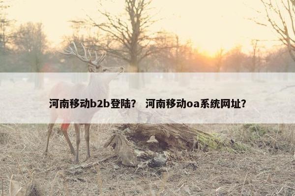 河南移动b2b登陆？ 河南移动oa系统网址？
