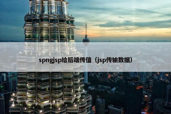 spngjsp给后端传值（jsp传输数据）