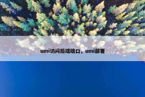 umi访问后端端口，umi部署