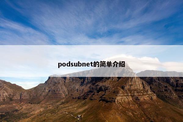 podsubnet的简单介绍
