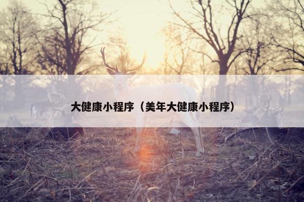 大健康小程序（美年大健康小程序）