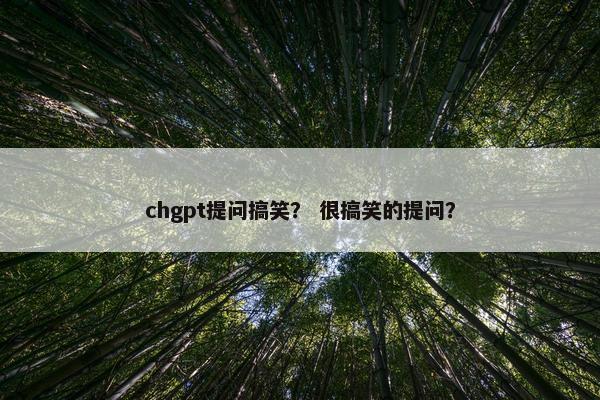 chgpt提问搞笑？ 很搞笑的提问？