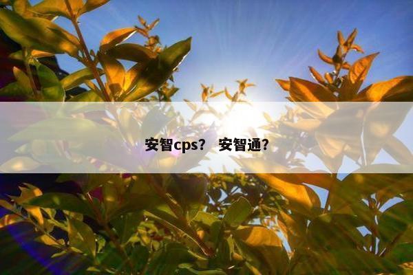 安智cps？ 安智通？