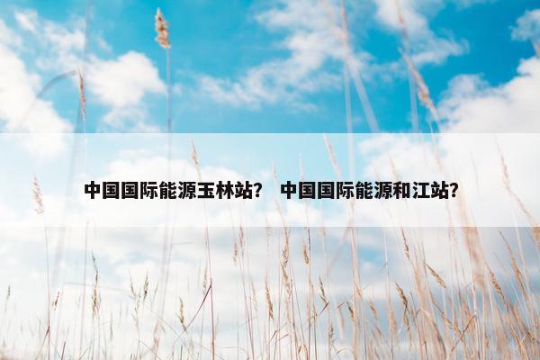 中国国际能源玉林站？ 中国国际能源和江站？