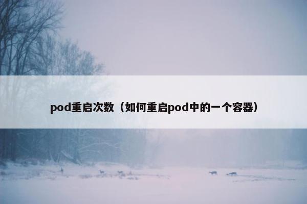 pod重启次数（如何重启pod中的一个容器）