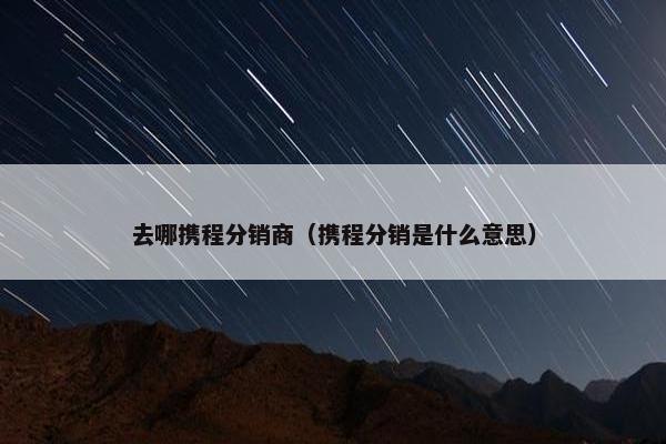 去哪携程分销商（携程分销是什么意思）