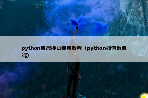 python后端接口使用教程(python如何做后端)